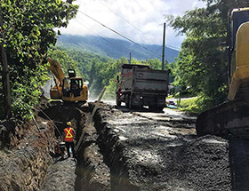 Construction de route Bromont